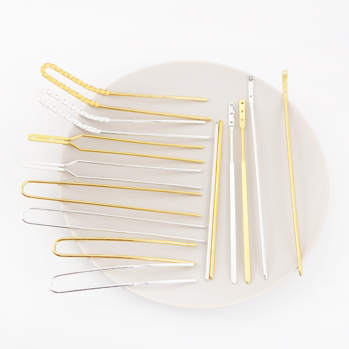 Picture of AliExpress copper hair accessories single stick hair pin comb accessories DIY hand-made antique step hairpin body material