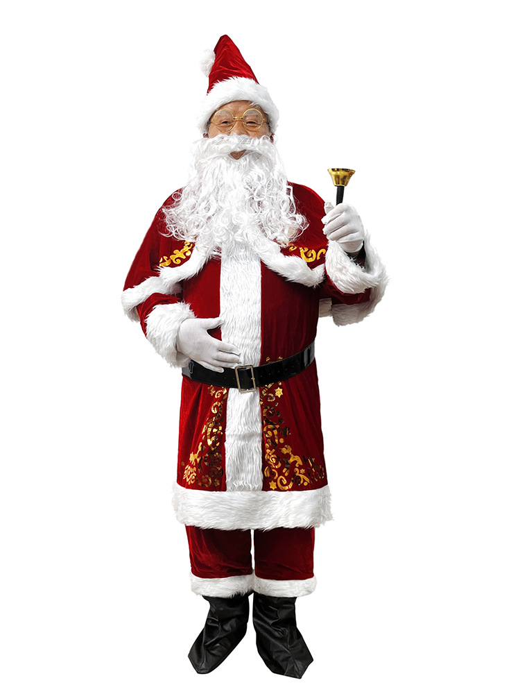 Picture of European and American Cross-Border Christmas Clothing Long-Sleeved Women's Christmas Skirt Thickeneded Santa Claus with Shawl Christmas Queen Clothing