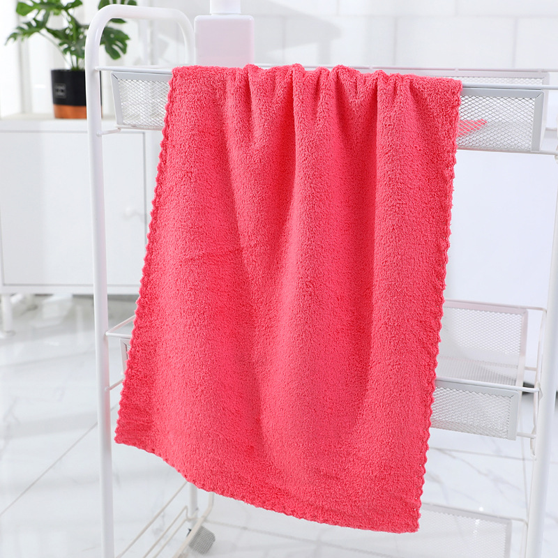 Picture of Coral Fleece Towel Plain Wash Face Towel Soft Absorbent Gift Household Not Easy to Send