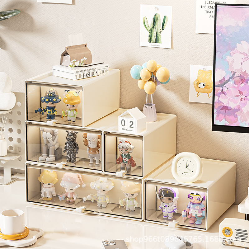 Plastic Box Drawer-Type Acrylic Transparent Blind Box Hand-Made Display Box Ornaments Desk Storage Desktop Storage Box