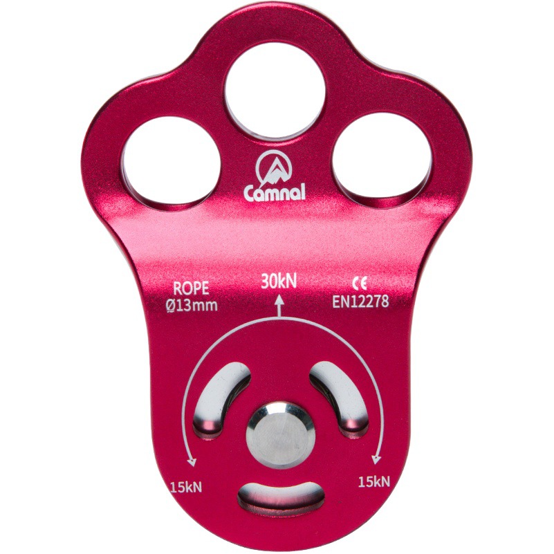Picture of Canle Outdoor Rock Climbing Tree Climbing Pulley Group Mountain Climbing Crossing Transportation Three-hole Single Pulley Bearing High Altitude Rescue Equipment
