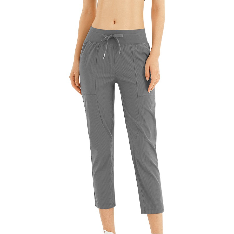 Summer Yoga Nine-Point Pants Casual Pants Drawstring Tapered Loose Running Quick-Dry Breathable Fitness Pants Women's Sports Pants