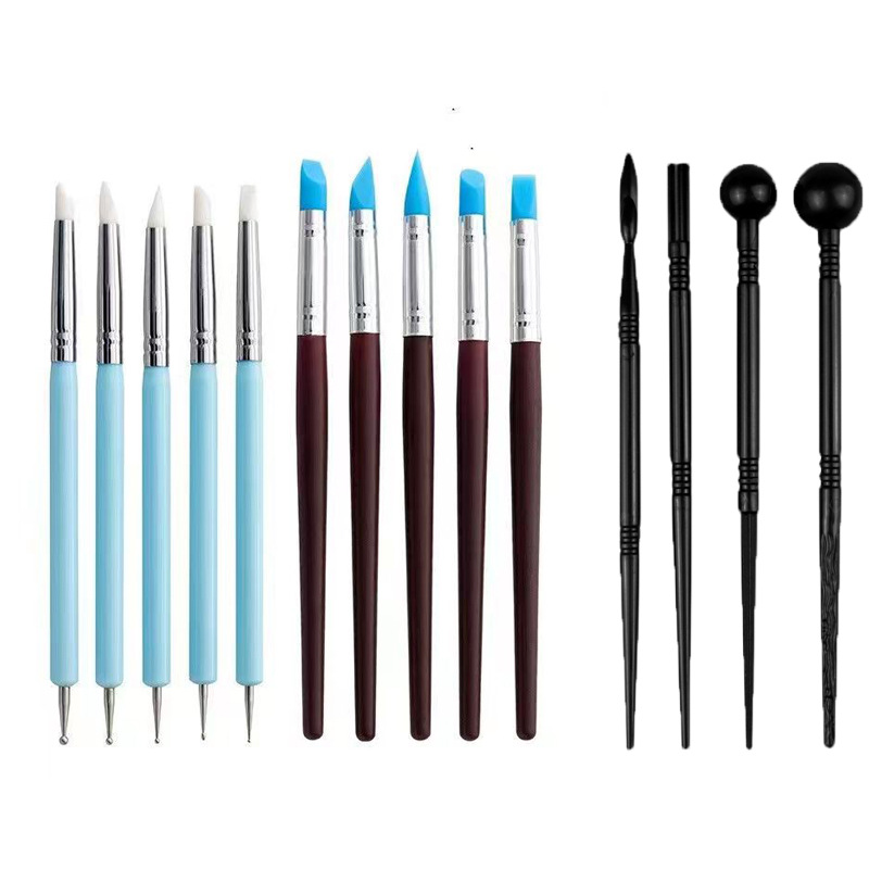 Cross-border clay painting silicone pen soft head Mark removal decoration nail art pen soft clay Clay Clay Clay tools 14-piece set
