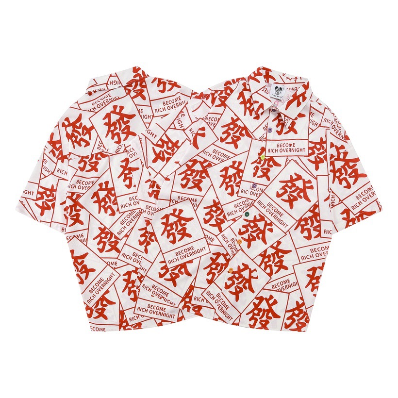 Chao Shen's New Year Special Fun Loose Full Version Hair Printed Cute Girl Casual Cartoon Short Sleeve Shirt