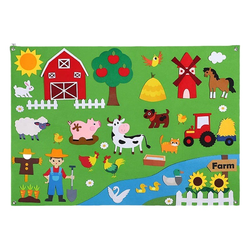 New cross-border Amazon felt busy board children's educational toys learning board infant action Education Board