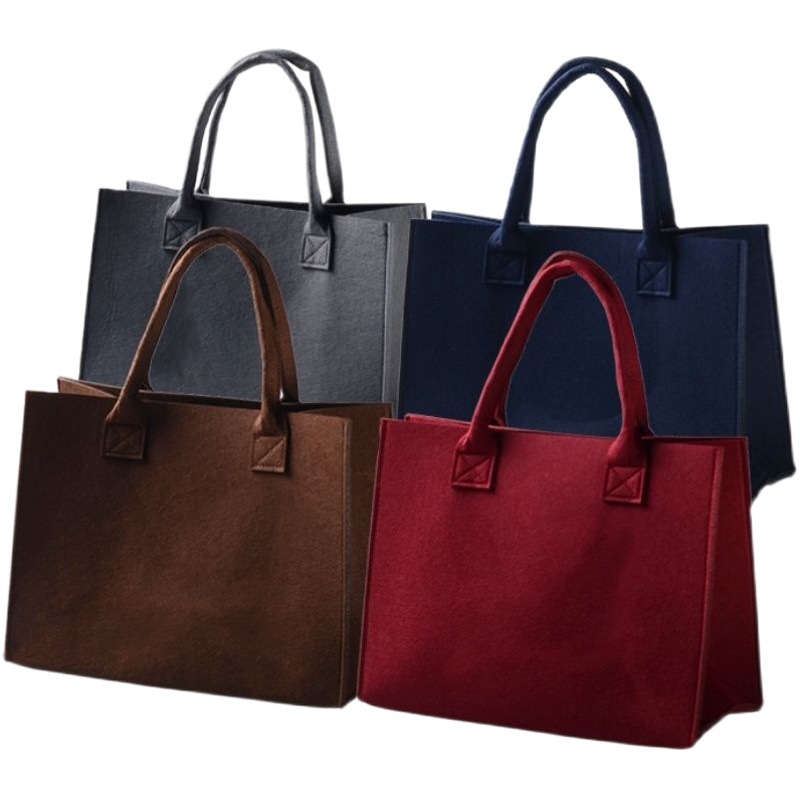 Felt tote bag large capacity commuter shopping bag fashion shoulder bag felt handbag gift bag printed LOGO