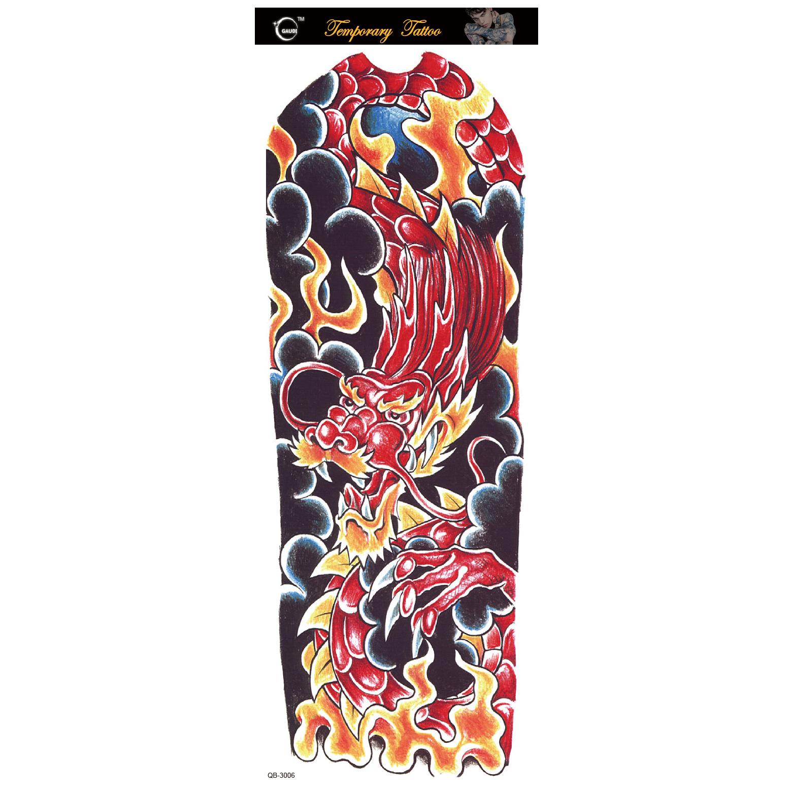 Picture of Large Flower Arm Tattoo Sticker Full Arm Waterproof Tattoo Temporary 400 Optional Full Arm Tattoo Sticker