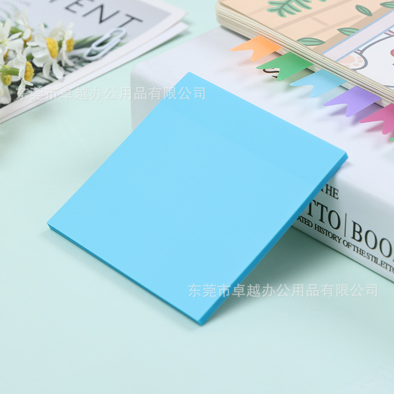 Picture of PET fluorescent notes for students to use key marks to write strong sticky plastic waterproof wrong topic transparent post-it notes