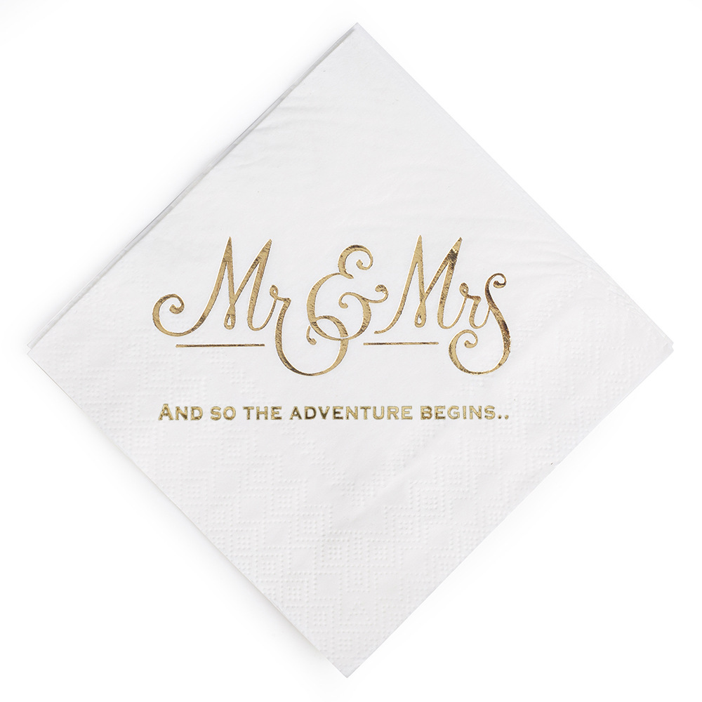 Picture of Cross-border New Hot Selling 100 Piapers Bronzing Disposable Napkins Birthday Party Tissue for Amazon