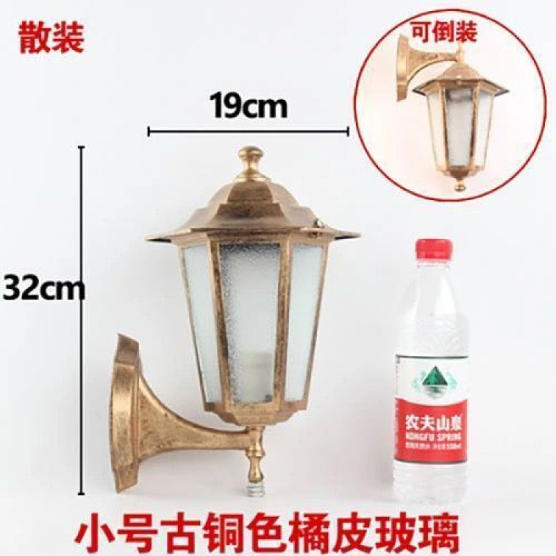 Picture of Small hexagonal wall light, outdoor lamp, outdoor wall lighting, European style retro balcony, waterproof, antique, bronze black