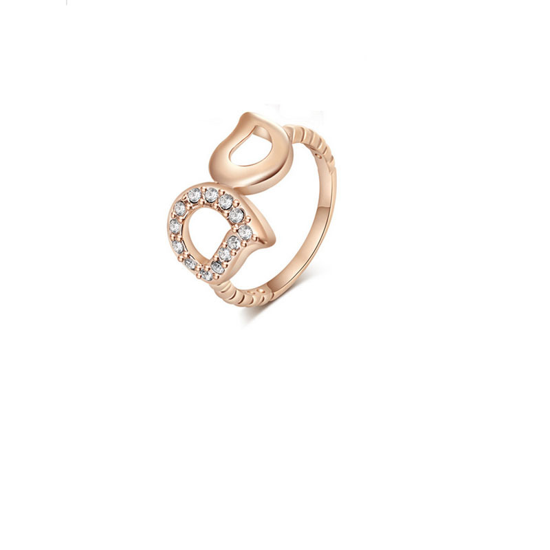 2021 jewelry ring generation fashion simple jewelry Diamond D letter new 396