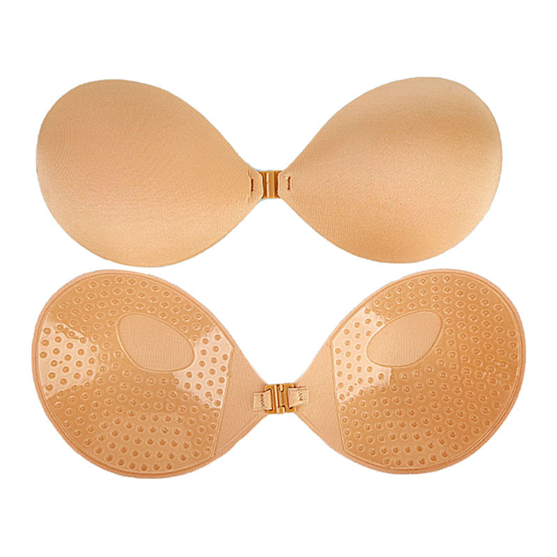 Picture of Spot silicone round cup chest stickers invisible bra gathered on the big chest wedding dress special chest stickers strapless wholesale
