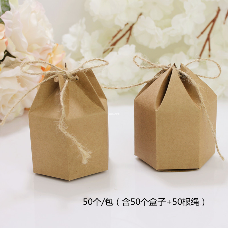 Picture of Exquisite and Creative Wedding Candy Box, Hexagonal Forest Gift Box, Wedding Souvenir, Egg Hexagonal Packaging Box