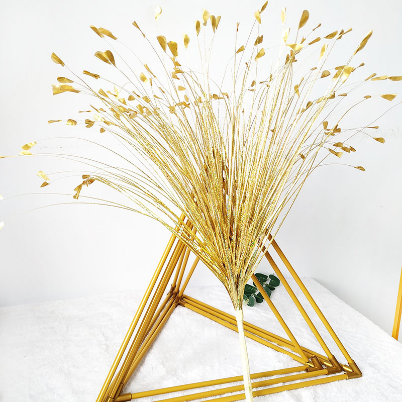 Hot Sale Flash Artificial Flower Peacock Grass Flower Arrangement Accessories Imitation Onion Grass Wedding Decoration Peacock Grass