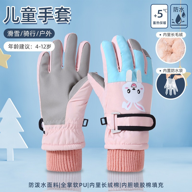 Picture of Children's Ski Gloves Waterproof Autumn and Winter Children's Warm Three-Dimensional Pattern Gloves Warm Cartoon New Style