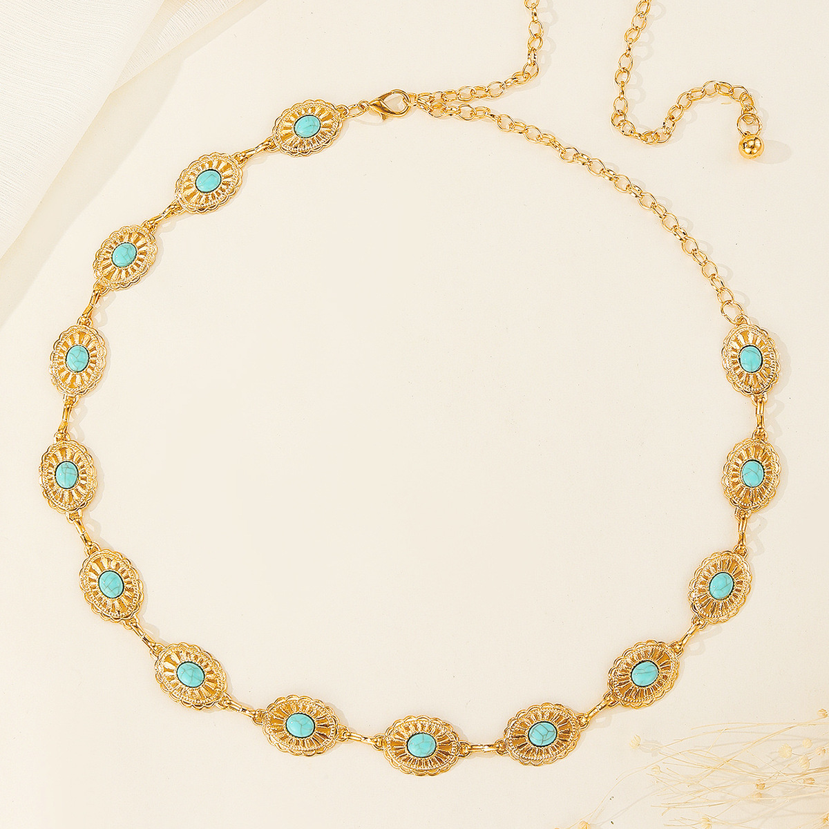 Bohemian ethnic turquoise golden waist chain women Latin dance decorations belt cross-border jewelry wholesale