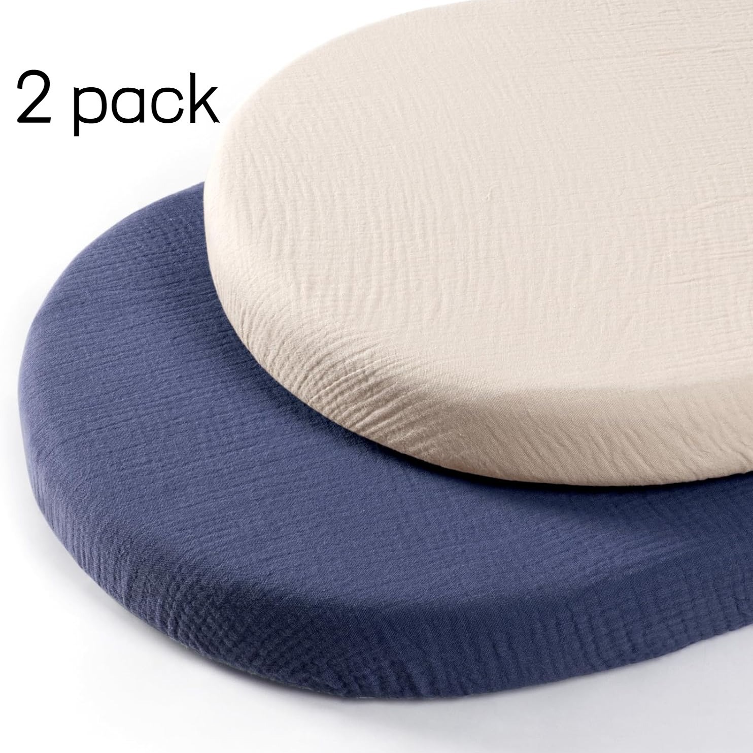 Picture of Cross-border Baby Cradle Bed Cover 2-piece Muslin Breathable Cotton Yarn Cradle Mattress Removable Change Cover