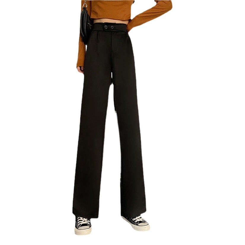 Picture of Wide leg pants women's 2023 autumn new Korean version of high waist drape suit pants retro student casual pants women's wholesale