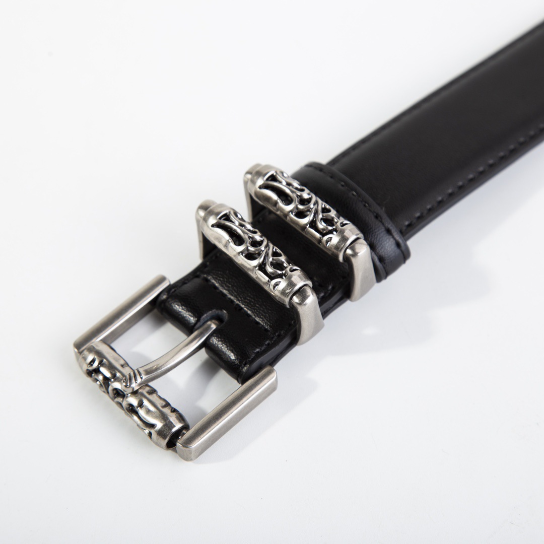 Rock Heart Crowe Style Genuine Leather Unisex Belt with Unique Hollow Vine Carving Punk Belt Celebrity Style