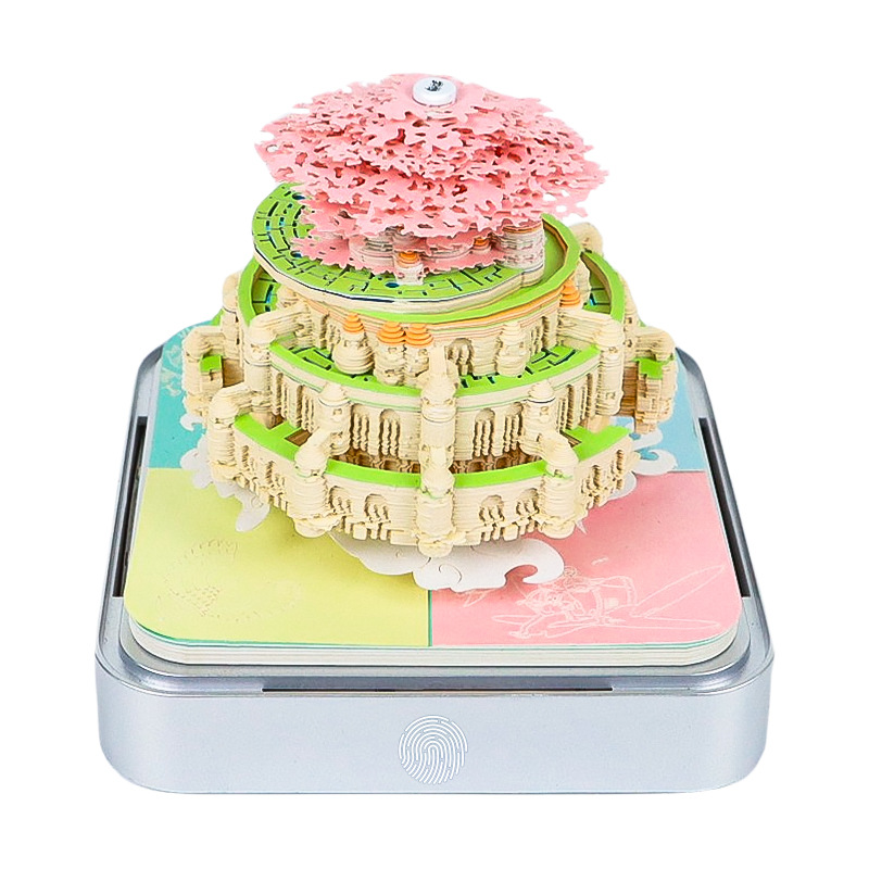 Picture of Cross-Border Christmas Gift Tree House Paper Carving Calendar Desktop Ornament Business Meeting Cultural and Creative Souvenir 3D Stereo Sticky Notes