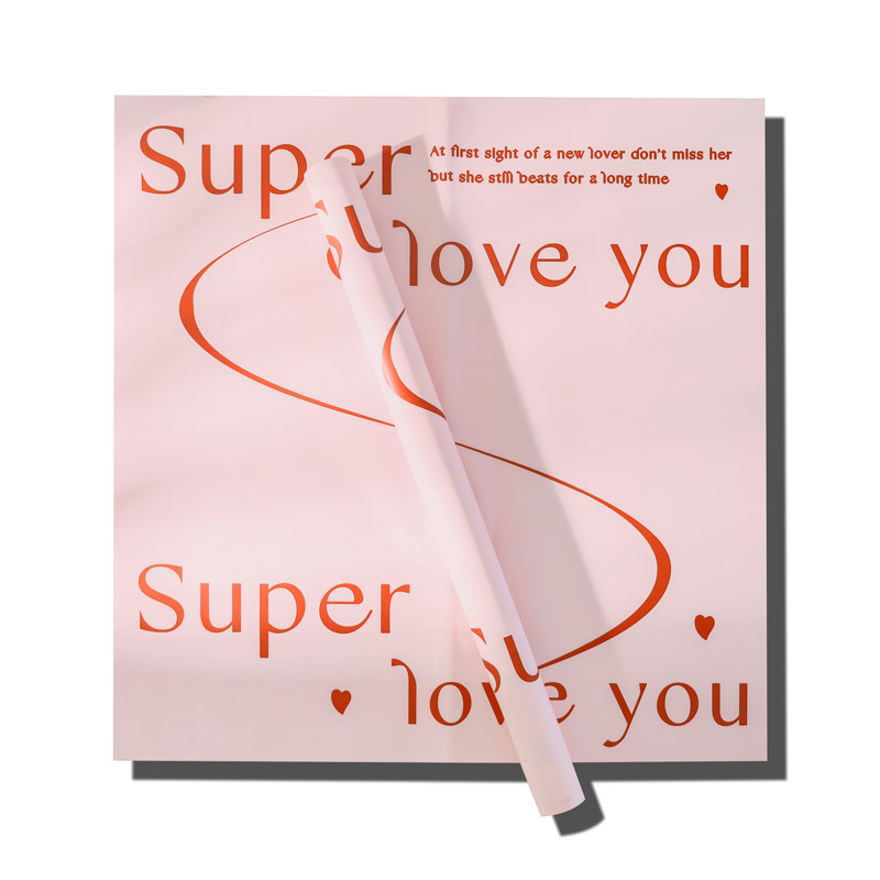 Picture of New love you wrapping paper waterproof English wrapping paper small fragrant wind round bouquet paper handmade diy material batch
