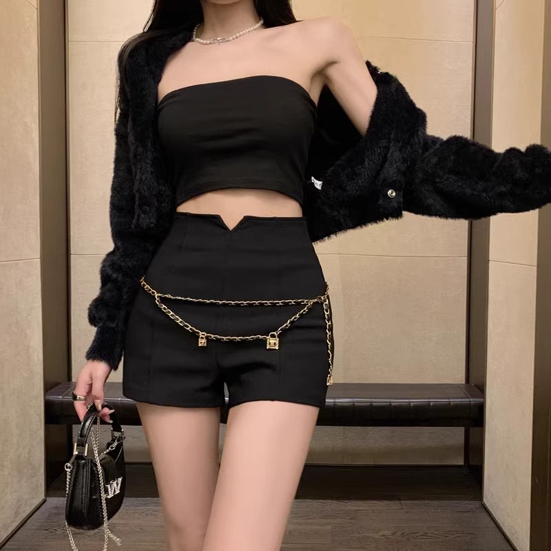 2023 New Summer Korean Style Stretch A-Line Wide Leg Shorts Women's High Waist Casual Pants Hot Pants Hot Pants for Hot Girls