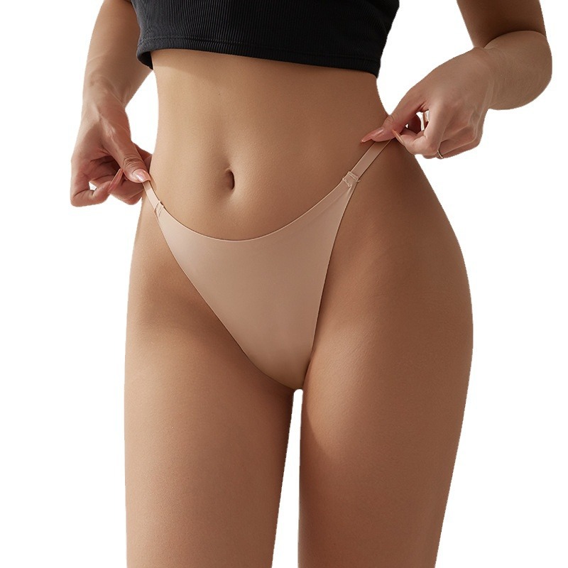 Picture of European and American Sexy Exquisite Tape Girl's T-pants plus size Low Waist Non-marking Ice Silk Quick-drying Cotton Crotch Women's thong