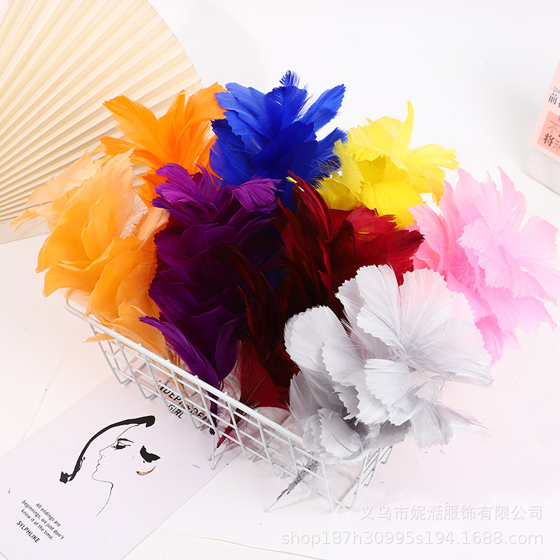 Picture of Goose Feather Soft Floating Wire Flower Headwear Clothing Dress Accessories Stage Performance Feather Hair Accessories Hat Wholesale Cross-Border