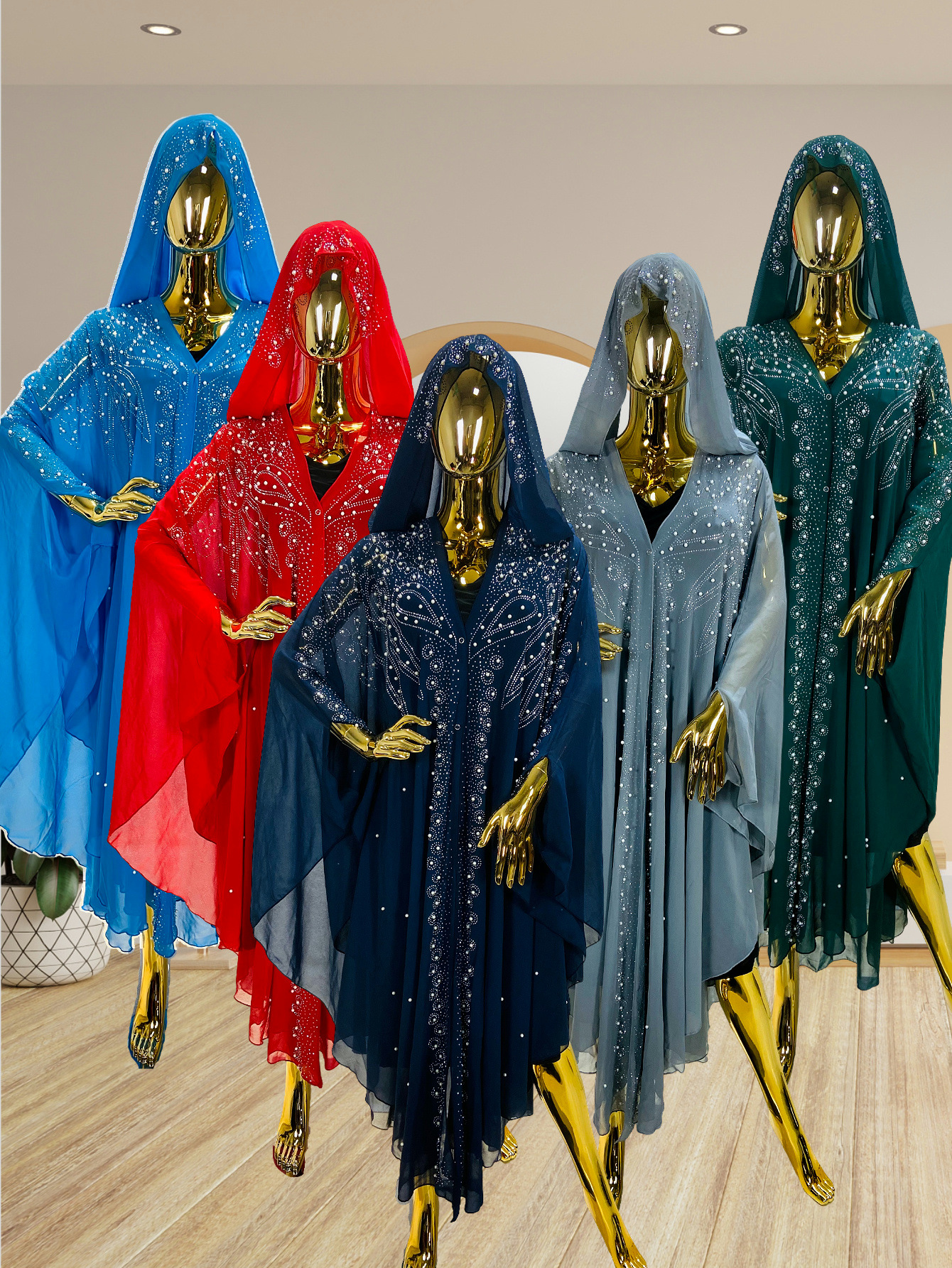 2025 Sequins Rhinestone Spring Crystal Middle East Africa Southeast Asia Rhinestone Horn Sleeve Women's Loose Fashionable Shawl