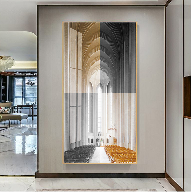 Geometric Abstract Floor-To-Ceiling Painting Living Room Hotel Hotel Entrance Mural Modern Light Luxury Minimalist Decorative Painting Wholesale