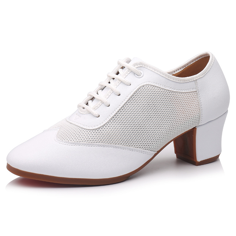 Wupa Women's Summer Double Ballroom Dance Mid-High Heel Soft-Soled Teacher Sailor Square Dance Shoes Modern Dance Shoes