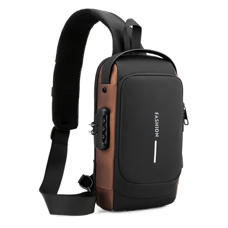 Picture of Chest Bag Men's 2024 Amazon New Multi-functional Anti-theft Combination Lock Shoulder Bag Men's Fashionable Crossbody Bag