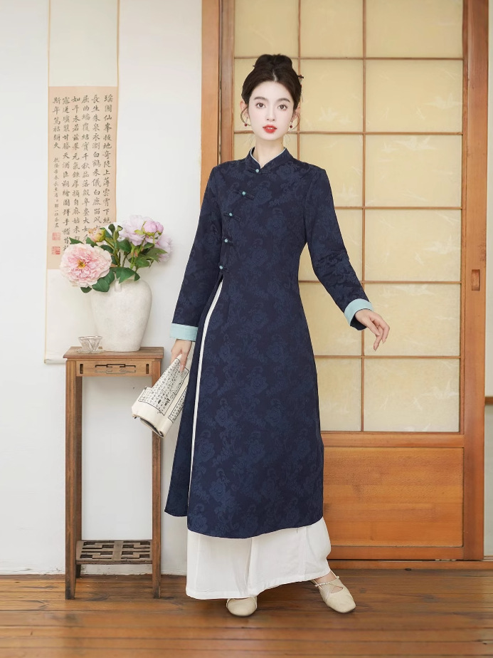 Picture of Spring and Autumn New Chinese Cheongsam dress Women's Tea Clothing Tea Art Clothing suit Zen Zen Clothing Chinese Style Tang Suit Women's Clothing