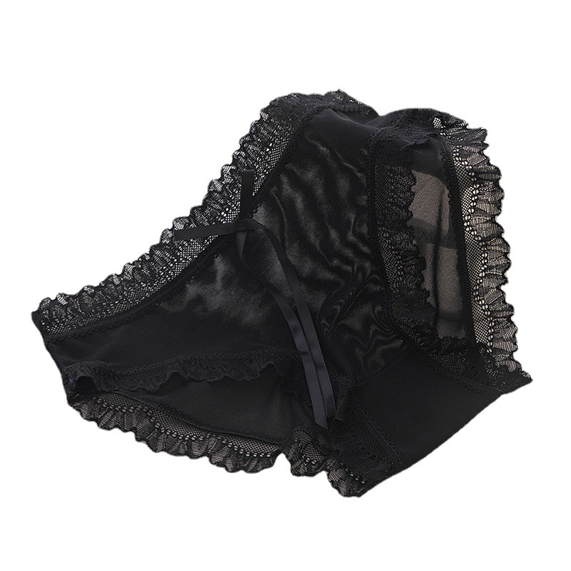 Picture of Underwear Women's Lace Sexy Mid-Waist Japanese Style Girls Lightweight Breathable Lace Panties Feminine Lace Panties