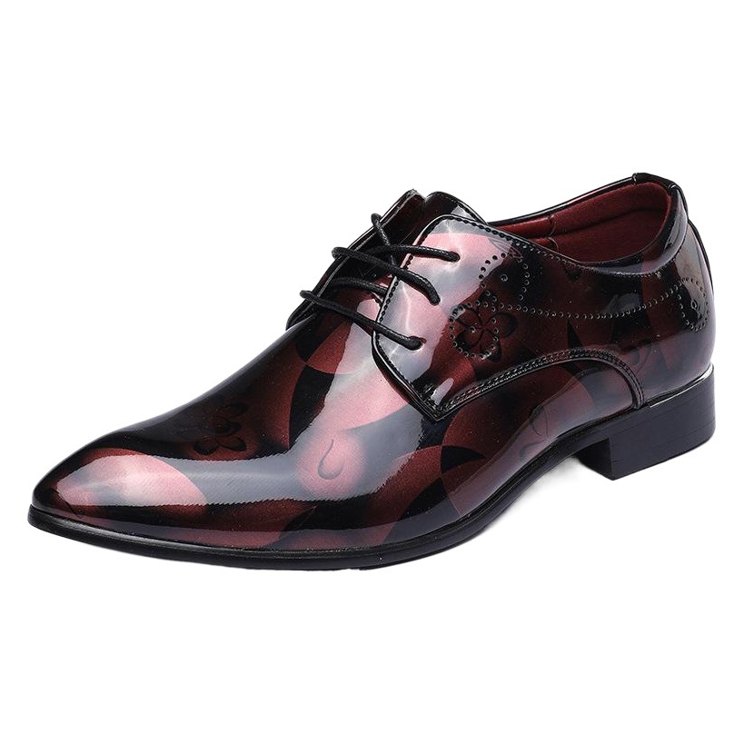 Fashion British large size men's shoes 2023 New Amazon foreign trade shoes bright casual leather shoes lace-up shoes