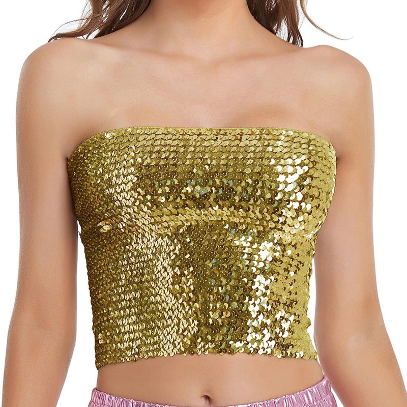 Picture of European and American sequins wrapped chest DS costume party performance tube top Amazon explosion top cross-border women's top