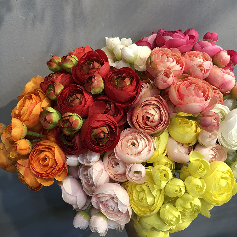 Picture of Simulation Mini Lulian bouquet small tea rose rose decoration bride hand silk flower home decoration flower