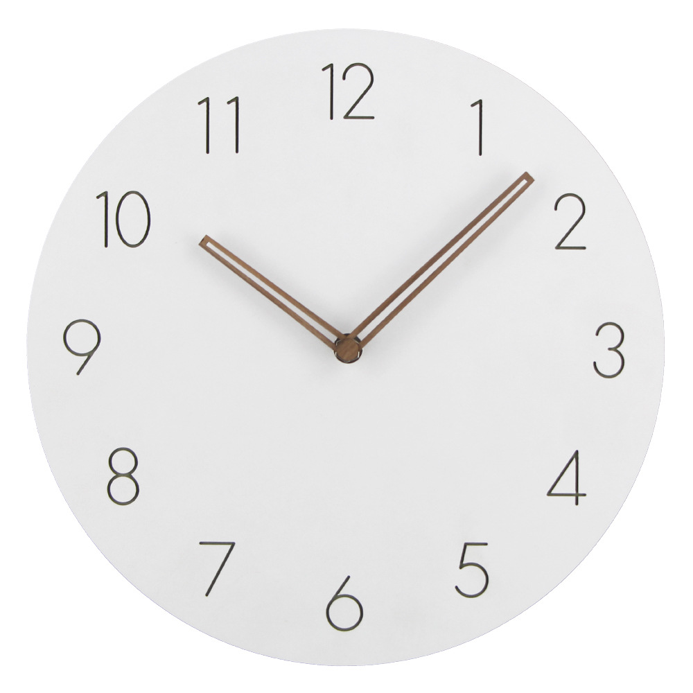 Picture of Nordic simple color wood wall clock living room clock mute quartz clock manufacturers direct batch can do diy