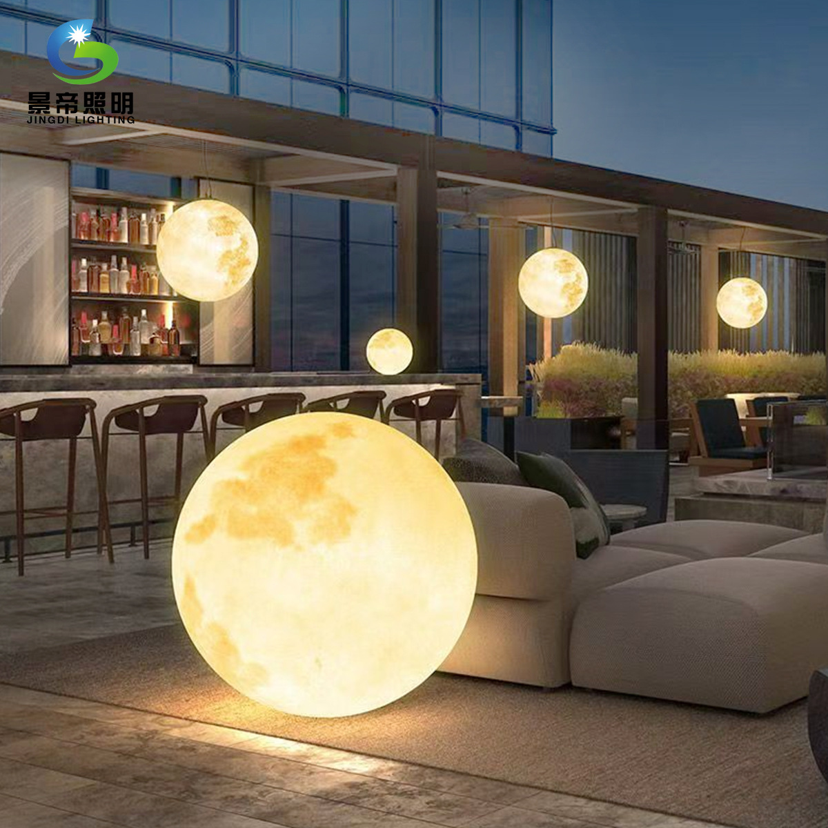 Moon Lamp Outdoor Waterproof Planet Lamp Solar Lawn Moon Lamp Courtyard Garden Lighting Moon Landscape Lamp