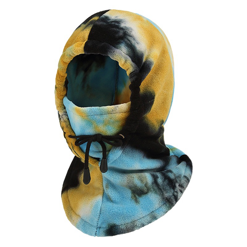 Cross-border winter cold-proof face-protection polar fleece tie-dye cycling mask mountaineering skiing fleece scarf warm headgear