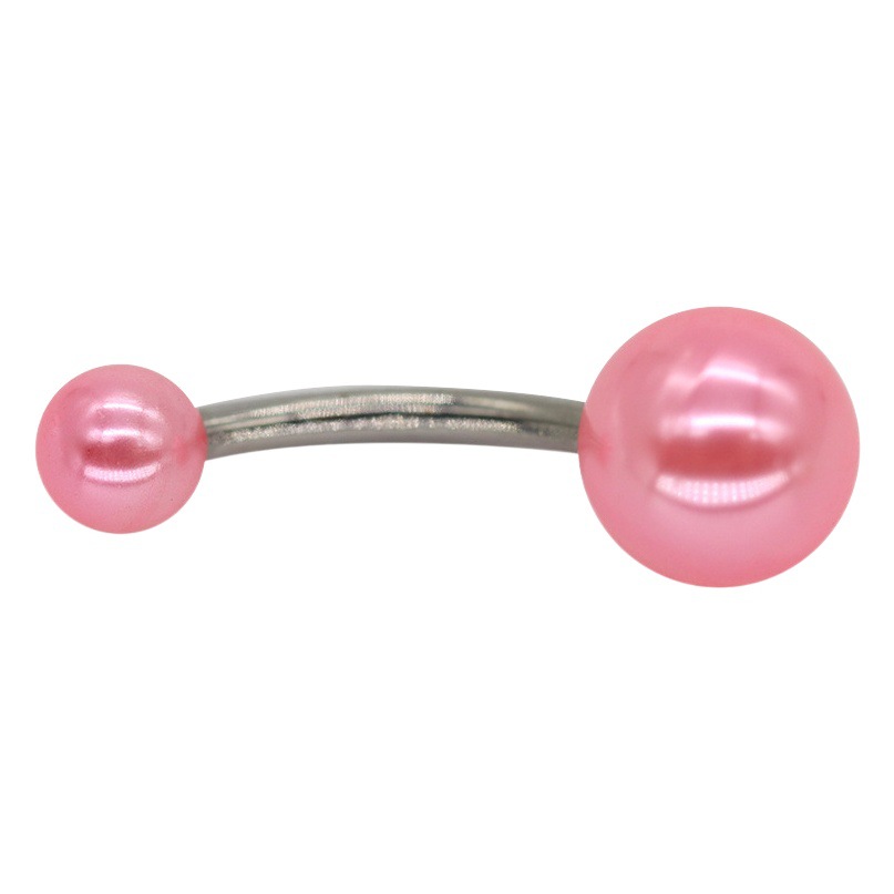 Cross-border e-commerce pearl navel ring body piercing jewelry stainless steel navel ring manufacturers wholesale non-fading pearl