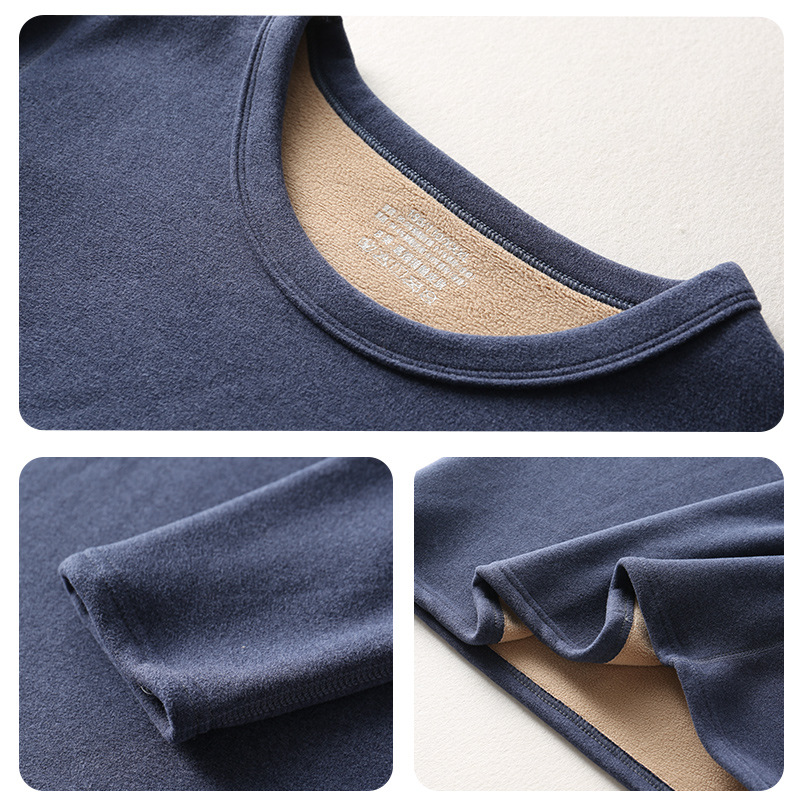 Picture of New plus velvet padded New de Velvet thermal underwear set Lamb velvet set men's and women's autumn clothes autumn pants underwear wholesale