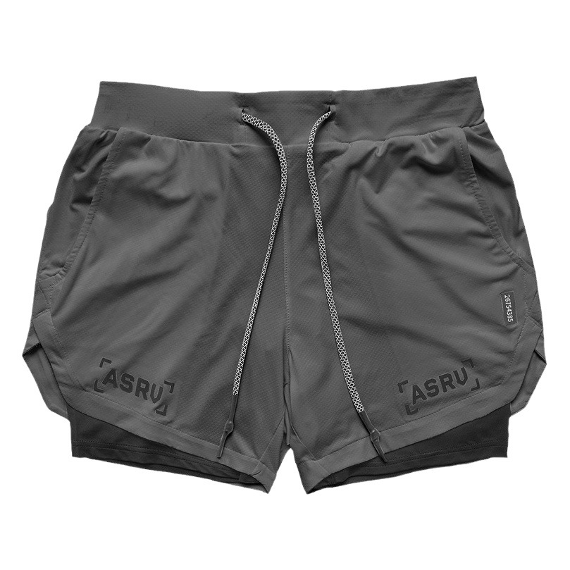 Men's Summer Sports Shorts American Style Adult Anti-Exposure Double-Layer Shorts Men's Outdoor Multi-Pocket Running Shorts