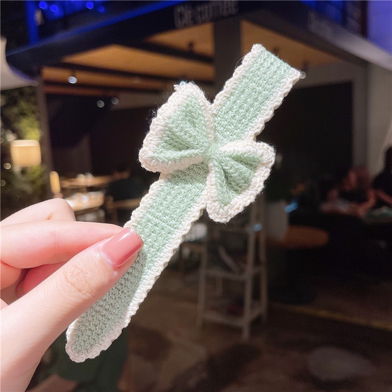 Picture of Spring and Summer Children's Bow Bangs Sticky Broken Hair Girl's Sticky Hair Band Hair Band Velcro Little Girl's Posting Head