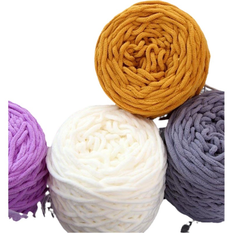 Single Strand ice strip thread thick wool handmade diy material hook shoes cushion hook slippers thread men and women hand woven scarf