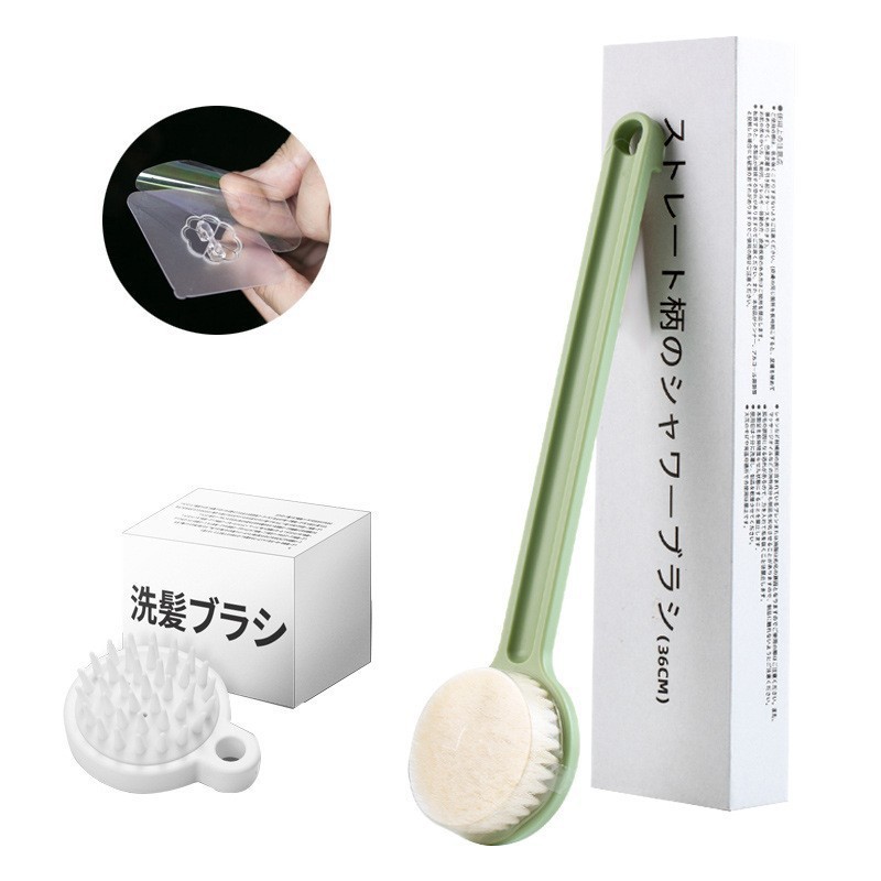 Picture of A generation of hair bubble bag bath brush mud bath brush long handle soft hair body bath brush back artifact bathroom