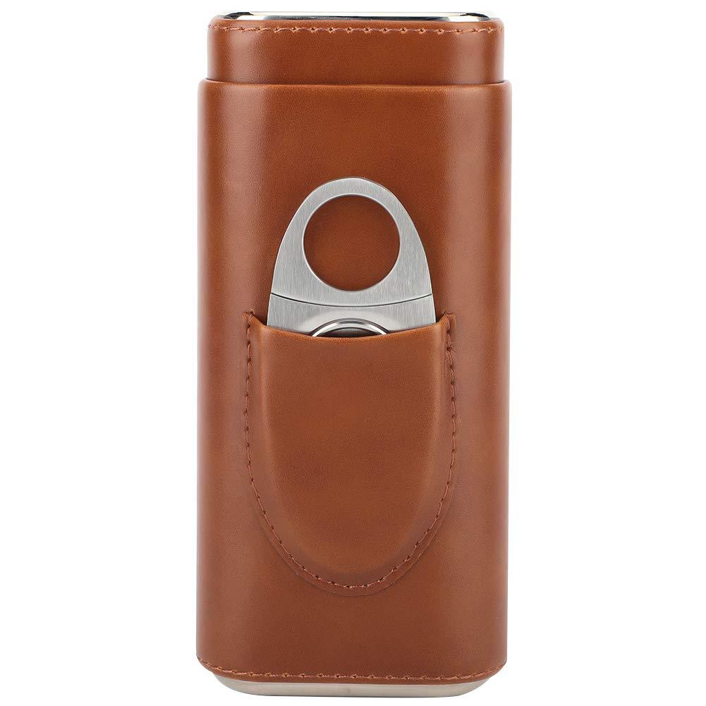 Picture of In stock wholesale three-piece cigar moisturizing box protective cover cross-border portable travel pine cigar storage box