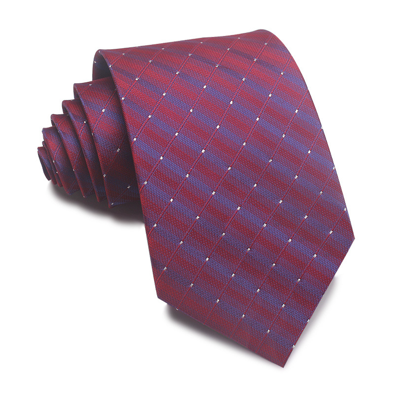 Picture of 25 New 8cm Polyester Jacquard Stripesd Tie 7cm Men's and Women's Business Formal Wear Casual High-End Red Black Blue