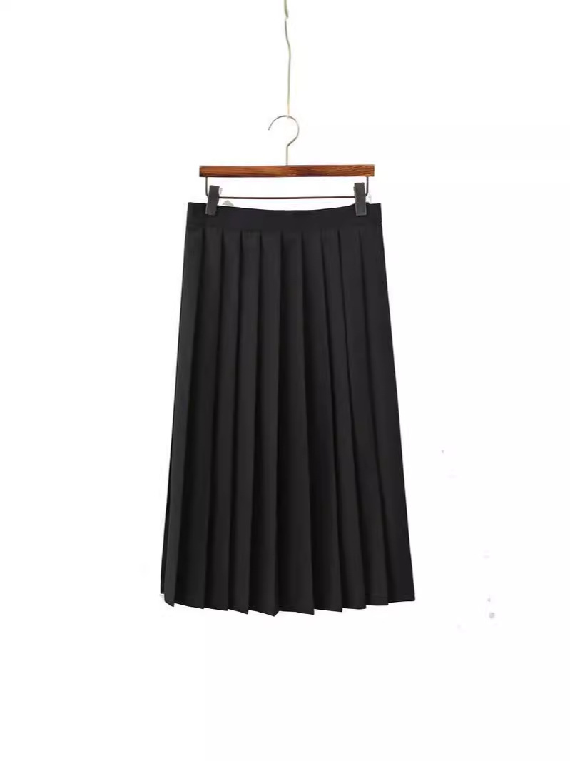 M033-1#JK Uniform high quality Pleated Skirt Black Joker Fresh Sweet Class Clothes Work Clothes Printing logo