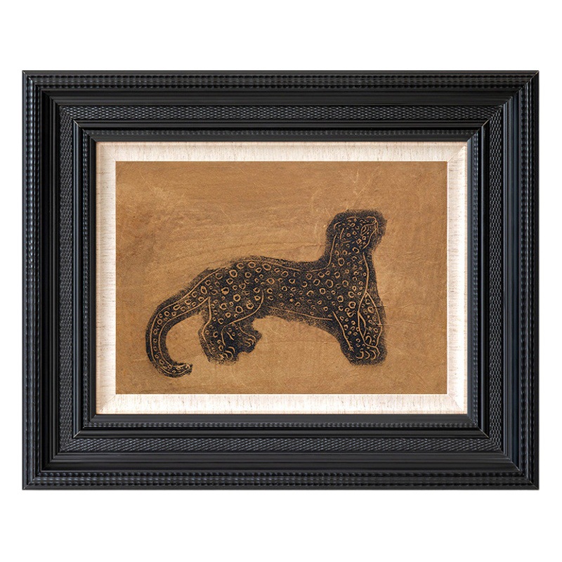 Leopard Chang Yu Decorative Painting French Mid-Century Style Hanging Painting for Living Room, Dining Room, Entrance, Bedroom, Vintage High-End Wall Art